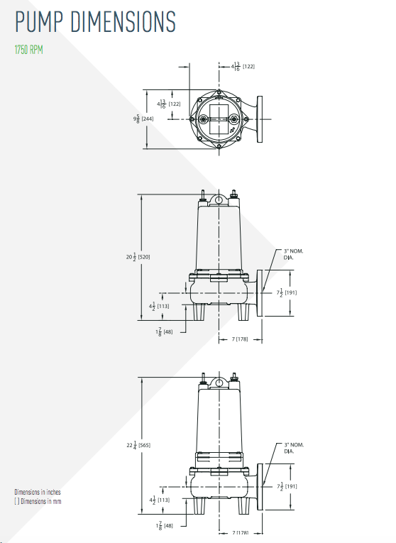myers 3 rmw series dimensions 1