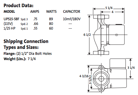 grundfos super brute series circulator pump diagram 1