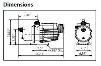 Grundfos MQ Series - Booster pumps Dimension