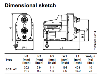 Grundfos scala 2 booster dimensions