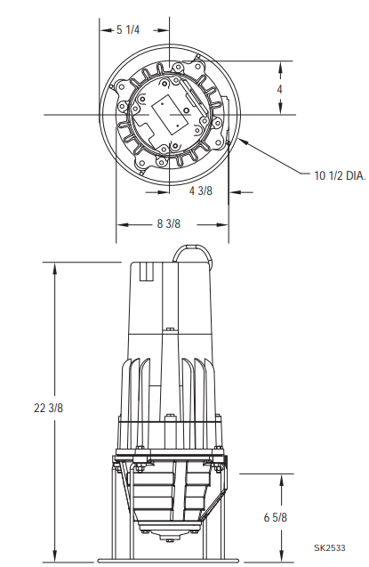 zoeller 810-815 series grinder pumps Dimensions