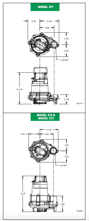 zoeller evaporative cooling pumps Dimensions