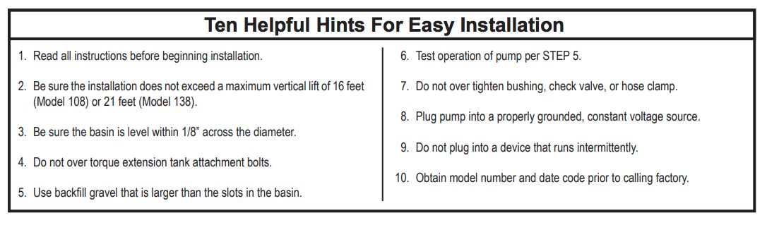 zoeller crawl space systems Installation tips
