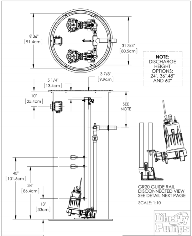 liberty d3684 series duplex grinder package dimension