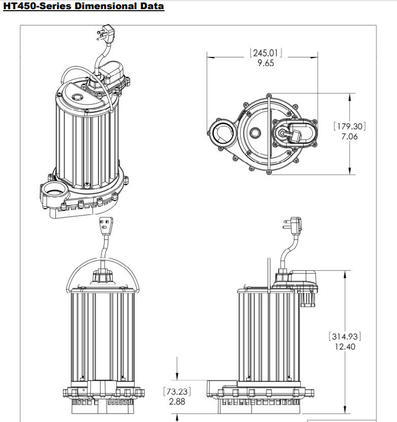 Liberty ht 450 series high temperature sump pump data