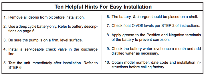 zoeller aquanot battery 585 backup pedestal sump pump installation tips