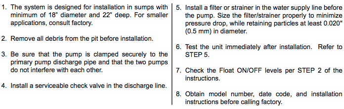 zoeller home guard max backup sump pump system installation 