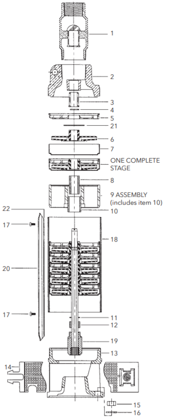 goulds 5g-7g series submersible well pump breakdown