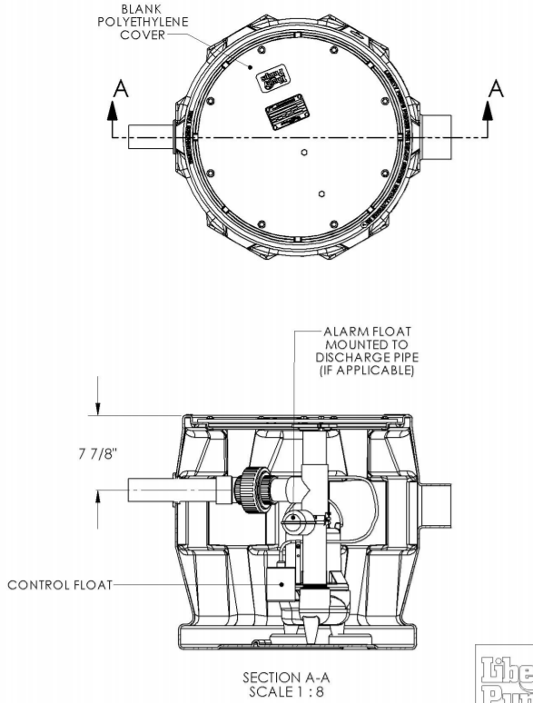 liberty pro380 series simplex sewage package discharge dimension