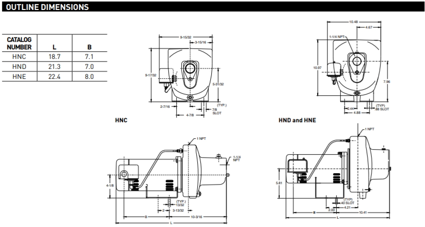 sta rite projet hn series shallow well jet pump dimensions