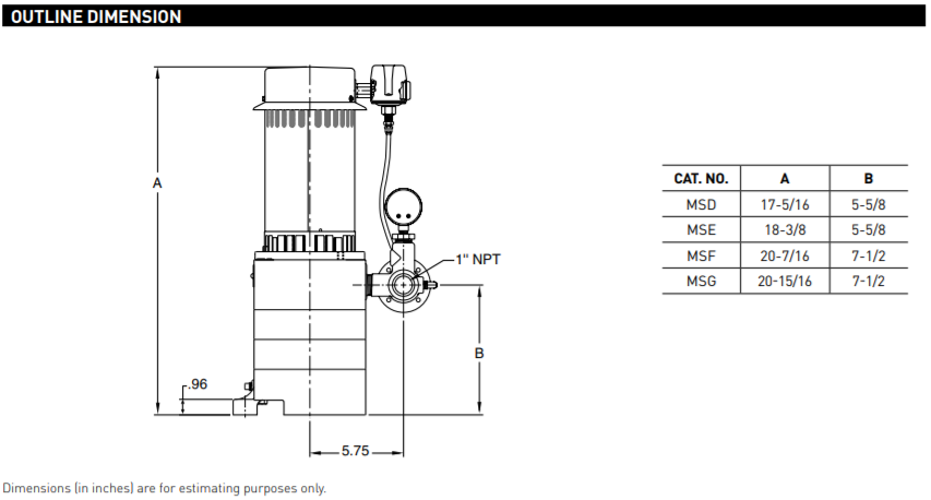 sta rite ms series vertical deep well jet pump dimensions