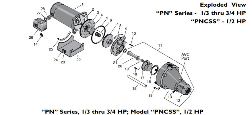 sta rite pn series shallow well jet pump parts diagram