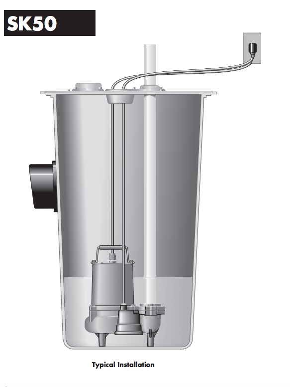 myers sk50 series centrifugal sewage pumps installation