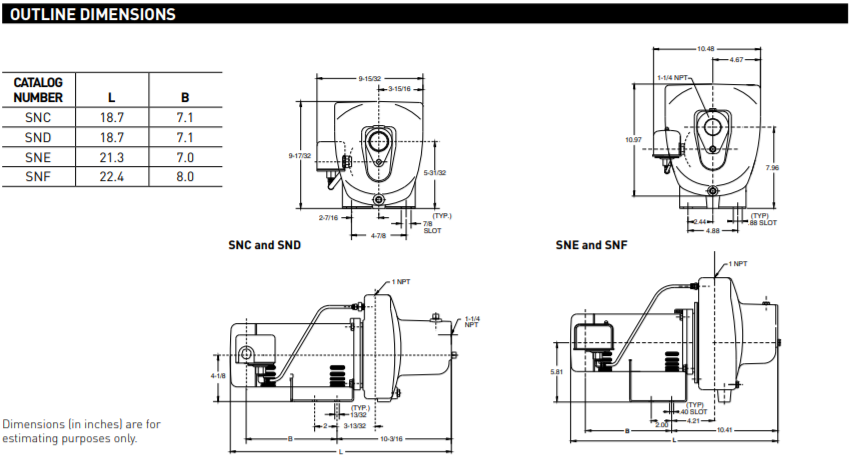 sta rite projet sn series shallow well jet pump dimensions