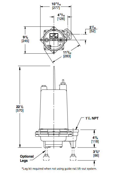 myers mrg20 series grinder pumps dimensions