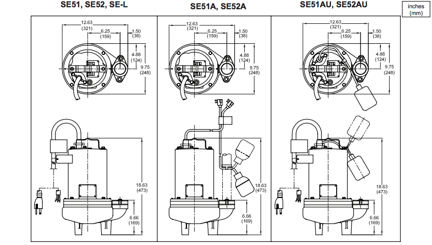 barnes se l series sewage pumps dimensions