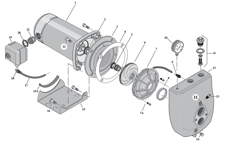 Sta rite SL-SLJ Series Conversible jet pumps parts diagram 1
