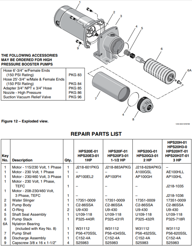 sta rite hps series booster pump repair parts 1