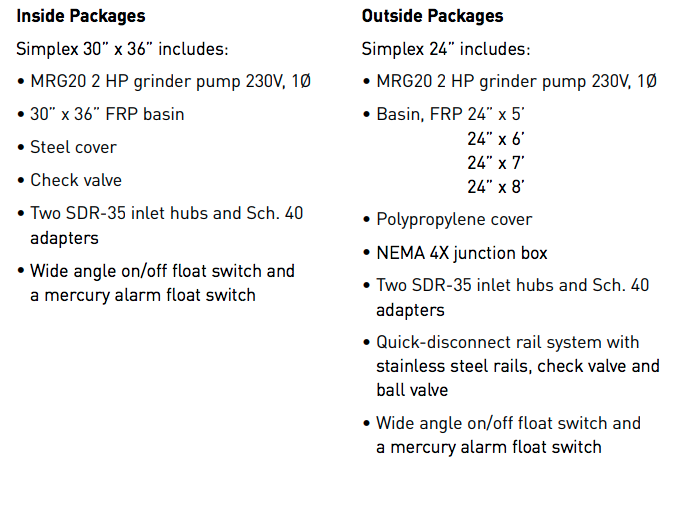 myers mrg20 series grinder pumps specs