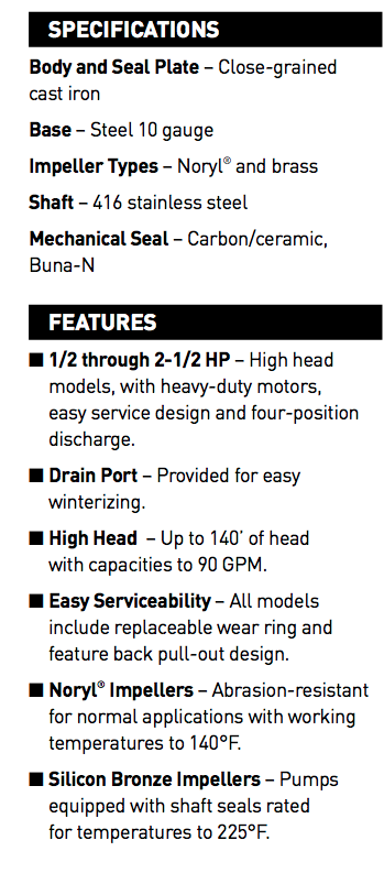 myers ctj series centrifugal pumps specs