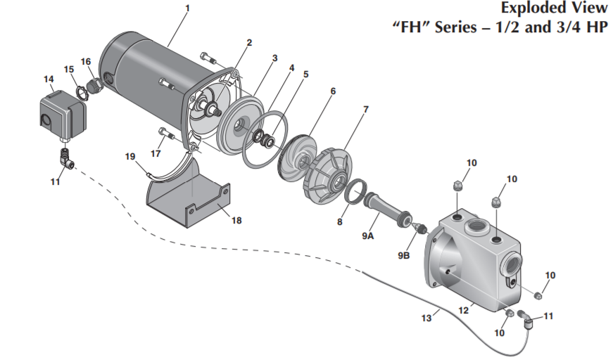 berkeley fh series shallow well jet pump repair parts