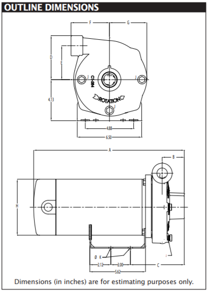 Berkeley CB-PB-Series Lawn irrigation pumps outline dimension