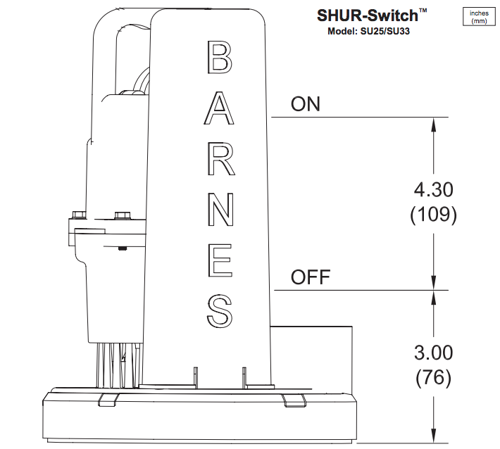 barnes su series sump pumps dimensions