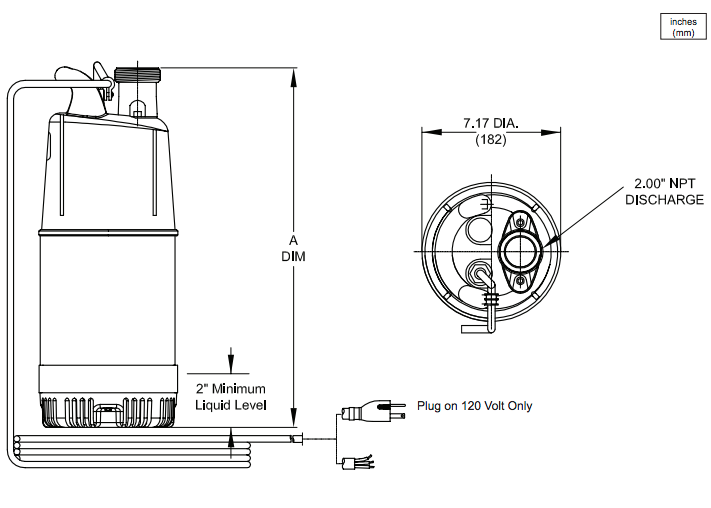 barnes 70-71-125-126 series dewatering pumps dimensions