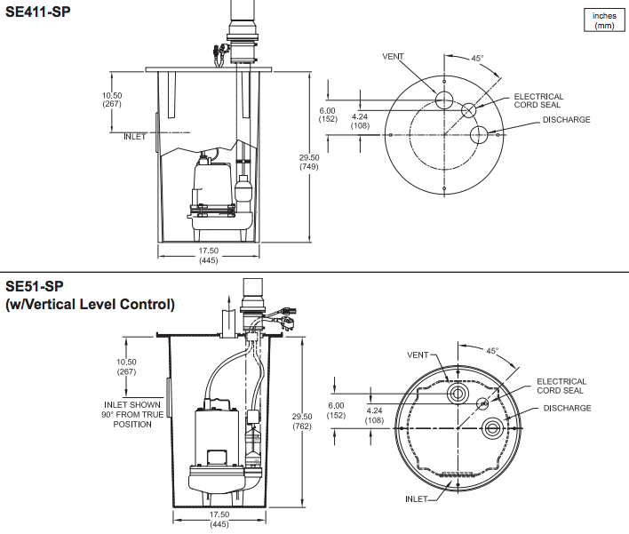 barnes se sp series sewage system packages dimensions