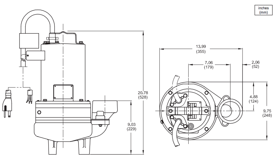 barnes sev ds series sewage pumps dimensions