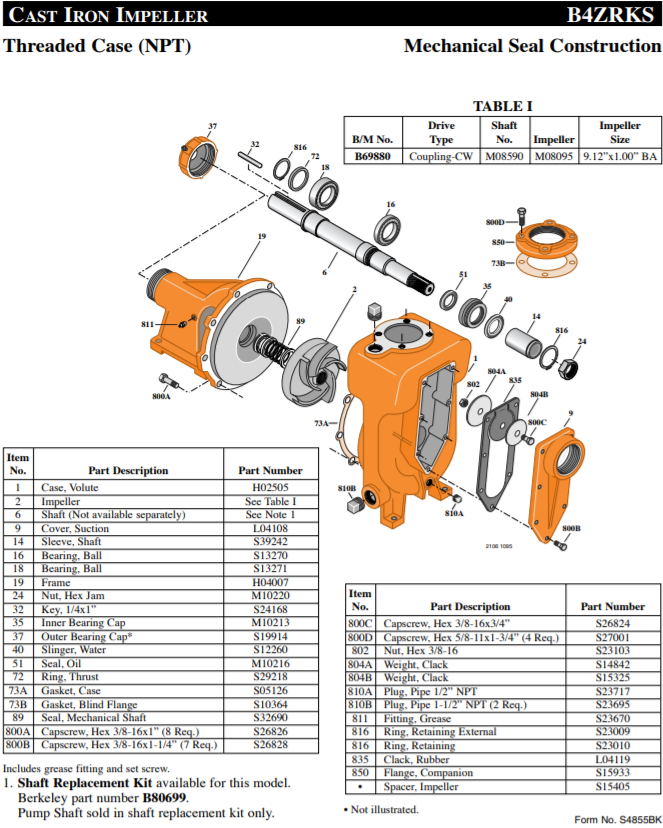 berkeley b self priming frame mount lawn irrigation pump parts 1