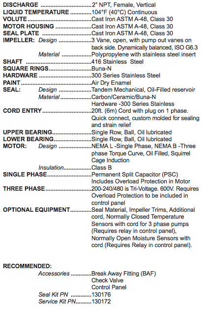 barnes eh ds series effluent pumps specs