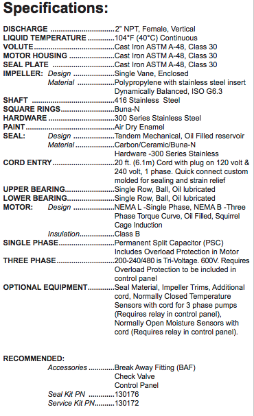 barnes step ds series effluent pumps specs