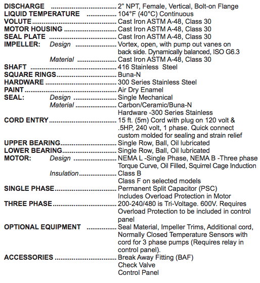 barnes sev l series sewage pumps specs