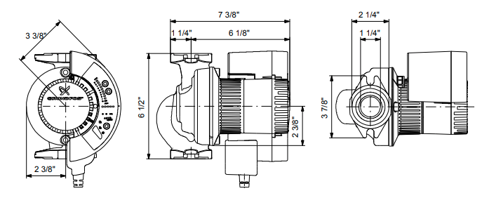 grundfos magna series circulator pumps dimensions