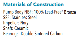 bell gossett ssf series circulator pumps materials